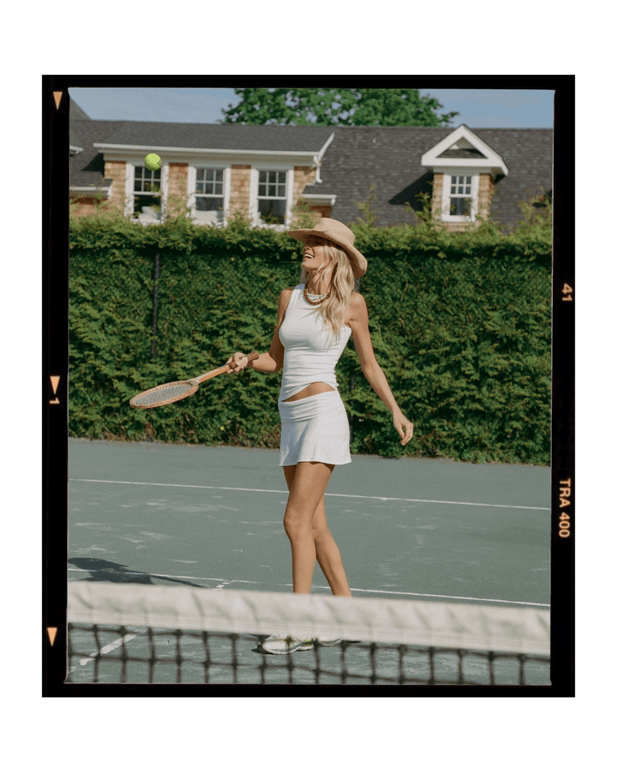 white rib tank and skirt americana active tennis
